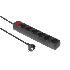"MicroConnect 6-Way Schuko Socket On/Off - Efficient Power Distribution - GRU0065B"